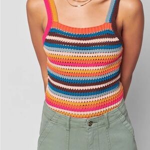 B. Yellowtail Rainbow Falls Crochet Tank - Size M